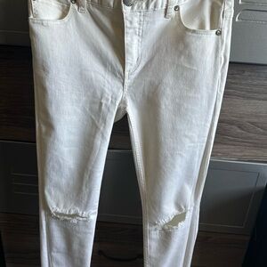 Free People Cream Denim Jeans Size W28